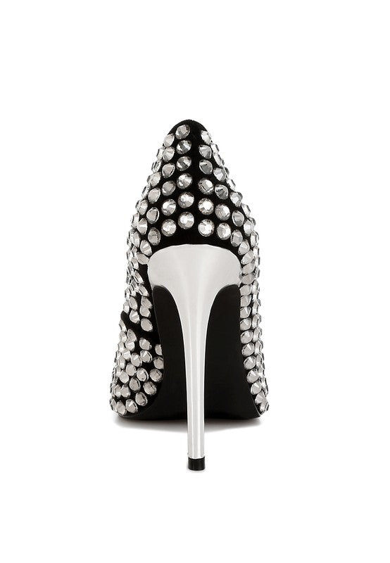 Super Fan Embellished Stiletto Pumps - Undeniably LUXE