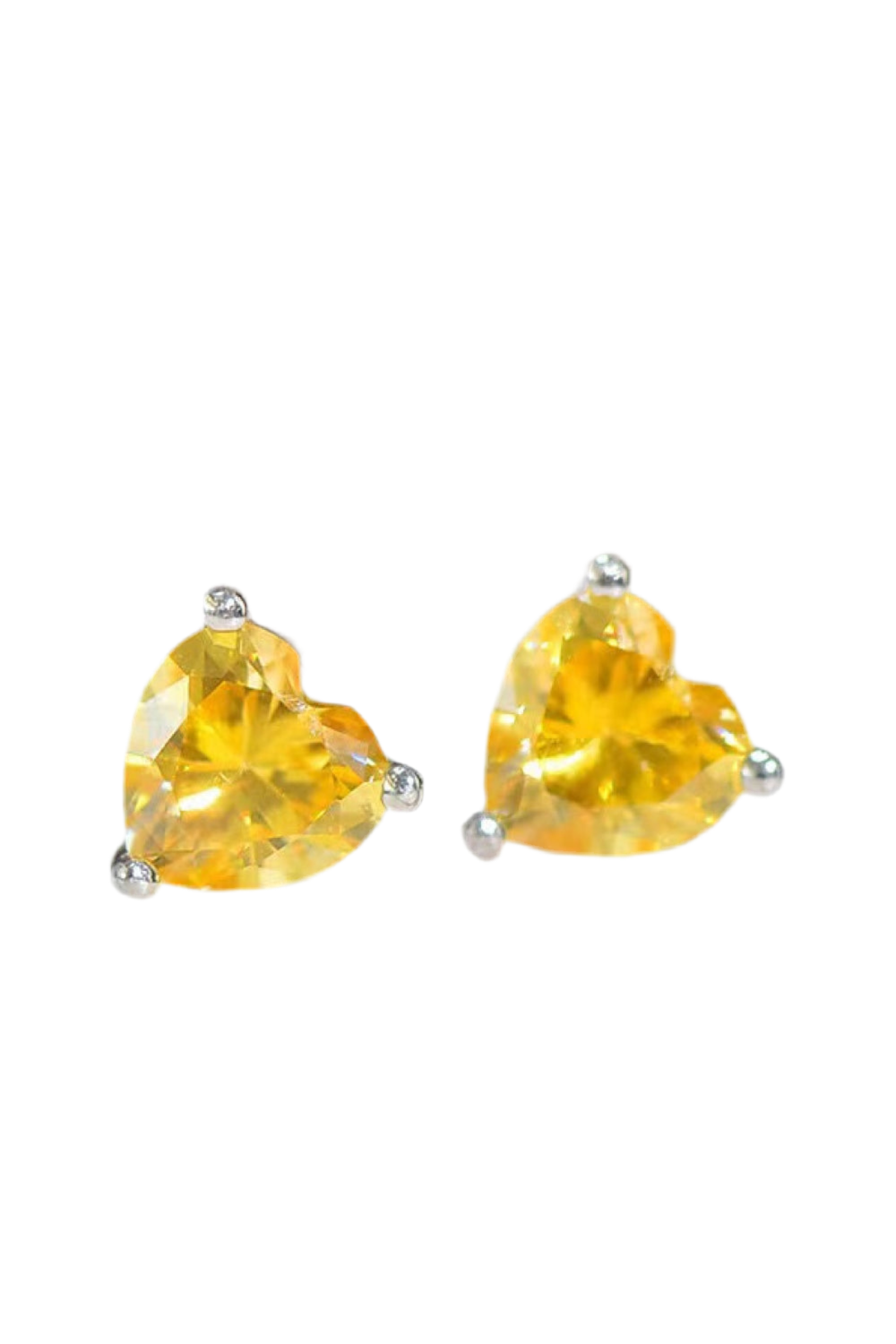 2 Carat Yellow Heart Moissanite Platinum-Plated Earrings - Undeniably LUXE