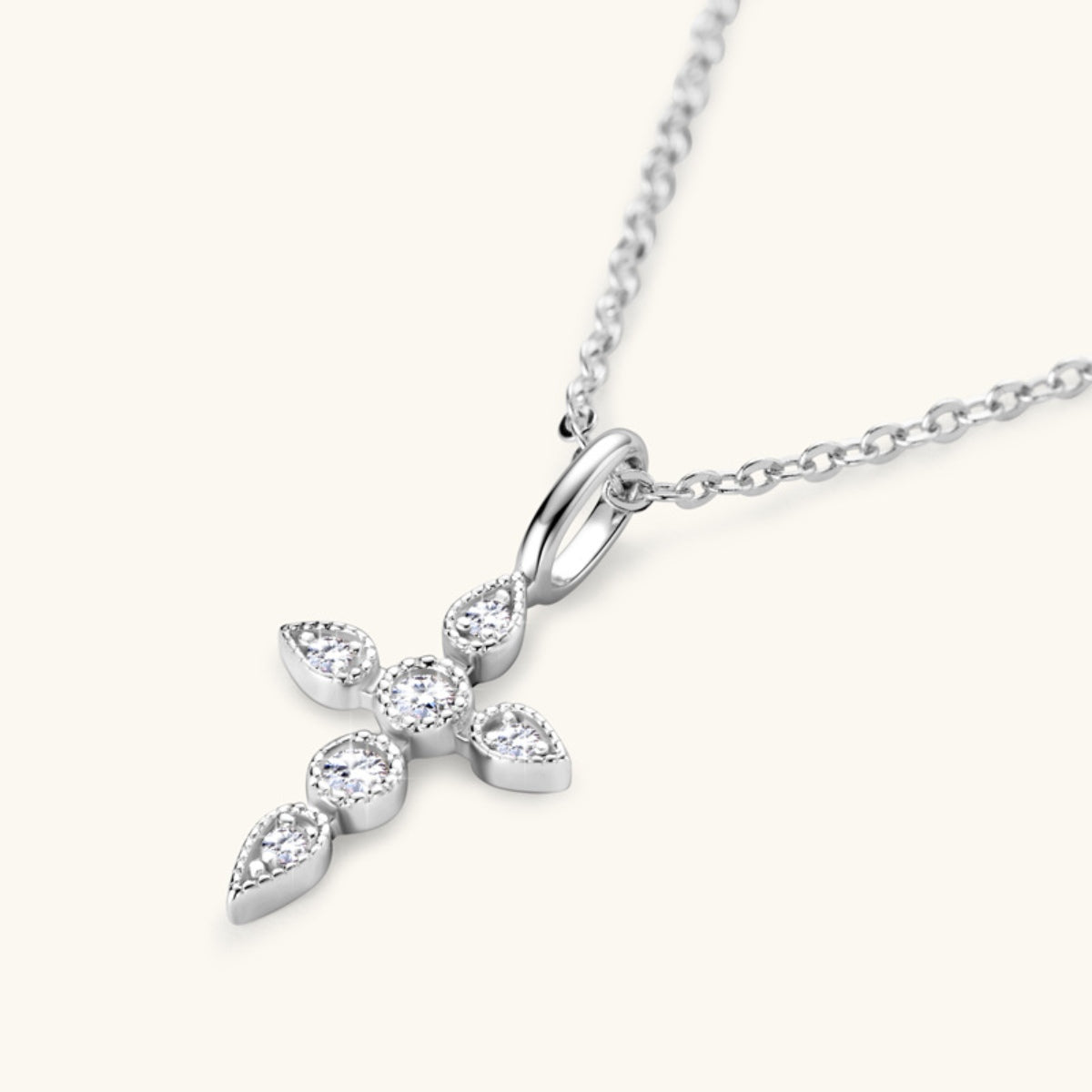 Sterling Silver Moissanite Cross Pendant Necklace - Undeniably LUXE