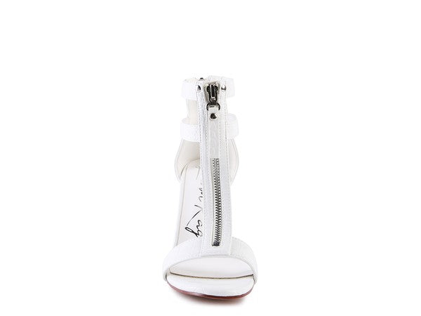 FELICITY Zip Up Croc Textured Sandals - Undeniably LUXE