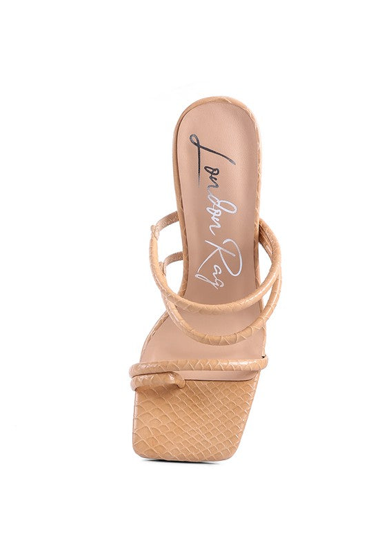 DANDELION HIGH BLOCK HEELED CROC SANDALS - Undeniably LUXE