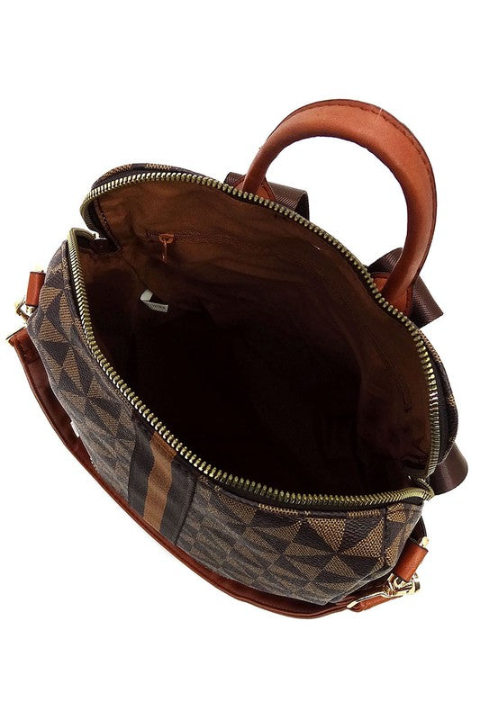 Chic Monogram Striped Versatile Backpack - Undeniably LUXE