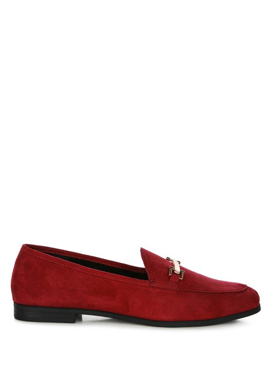 Zaara Solid Faux Suede Loafers - Undeniably LUXE