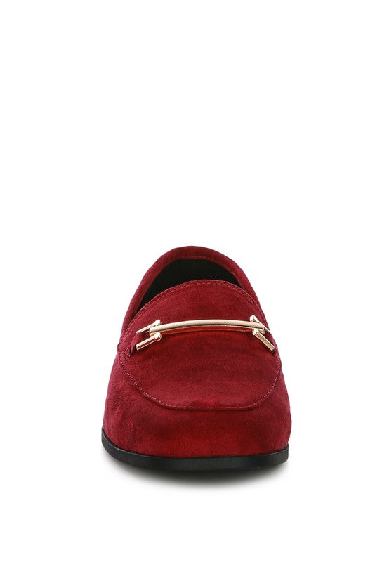 Zaara Solid Faux Suede Loafers - Undeniably LUXE