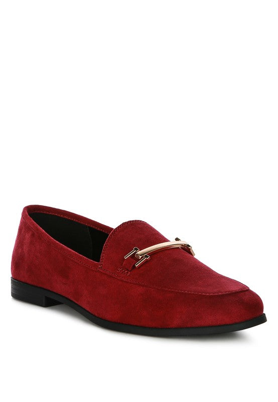Zaara Solid Faux Suede Loafers - Undeniably LUXE