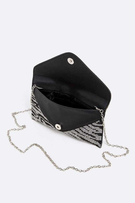 Rhinestone Animal Print Convertible Clutch - Undeniably LUXE