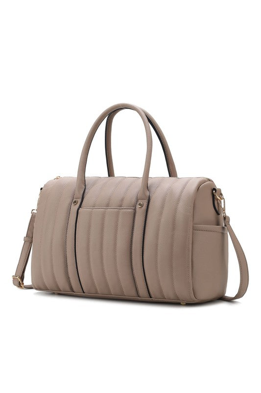 Chic Luana Vegan Leather Quilted Duffle Bag - Undeniably LUXE