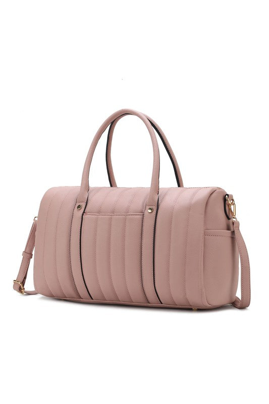 Chic Luana Vegan Leather Quilted Duffle Bag - Undeniably LUXE