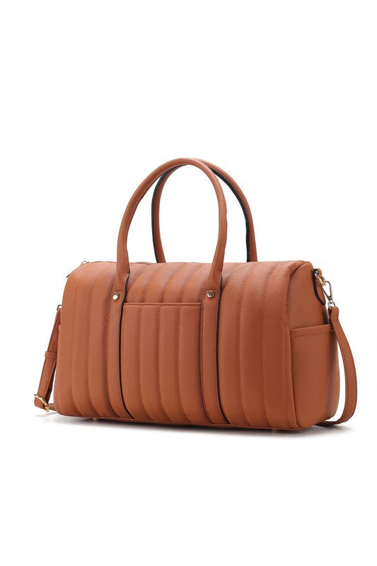 Chic Luana Vegan Leather Quilted Duffle Bag - Undeniably LUXE