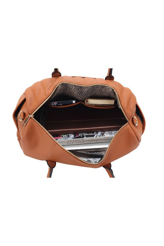 Chic Luana Vegan Leather Quilted Duffle Bag - Undeniably LUXE