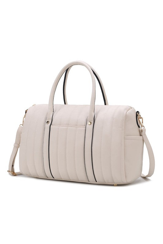 Chic Luana Vegan Leather Quilted Duffle Bag - Undeniably LUXE