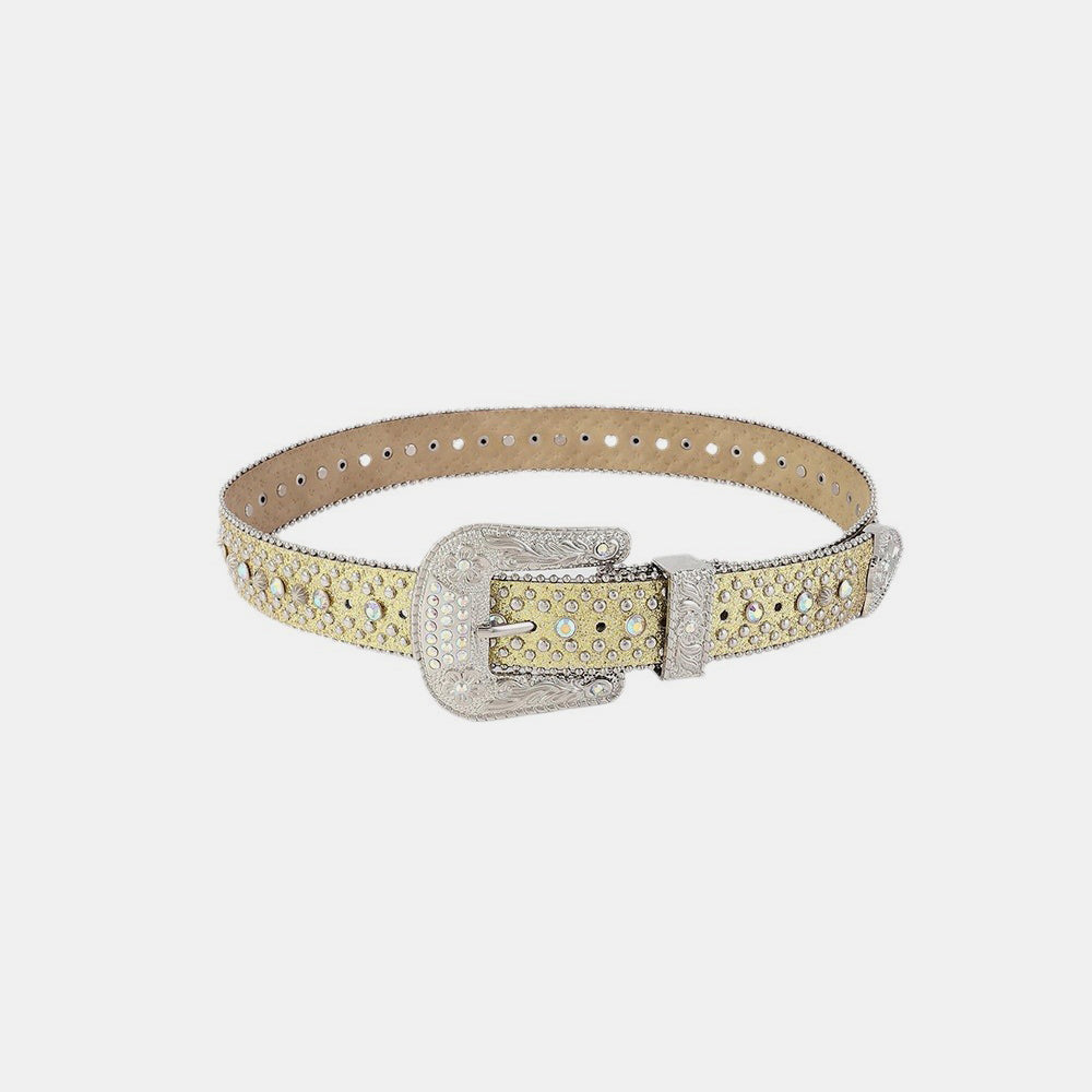 Rhinestone PU Leather Belt - Undeniably LUXE