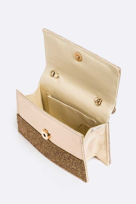 Rhinestone Convertible Top Handle Clutch Bag - Undeniably LUXE