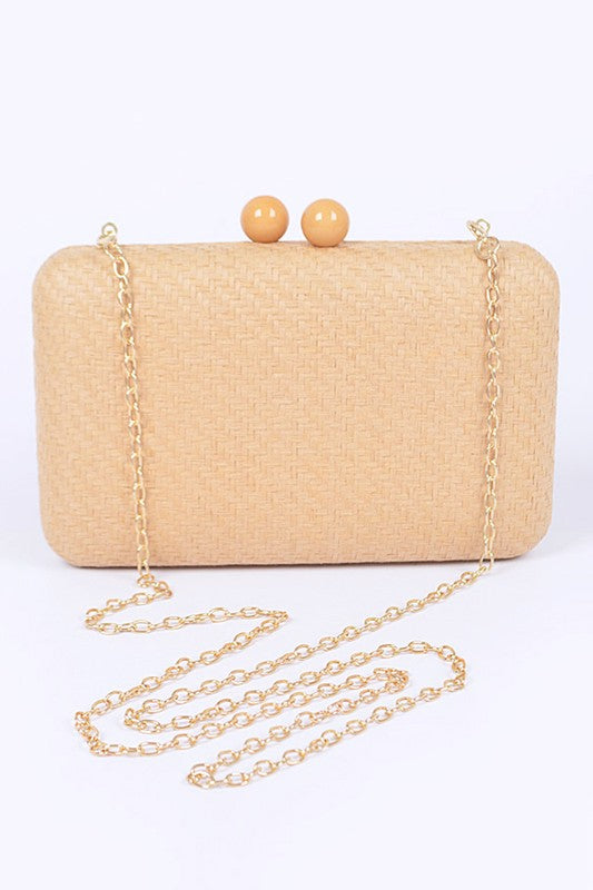 Faux Straw Iconic Box Clutch - Undeniably LUXE