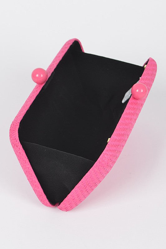 Faux Straw Iconic Box Clutch - Undeniably LUXE
