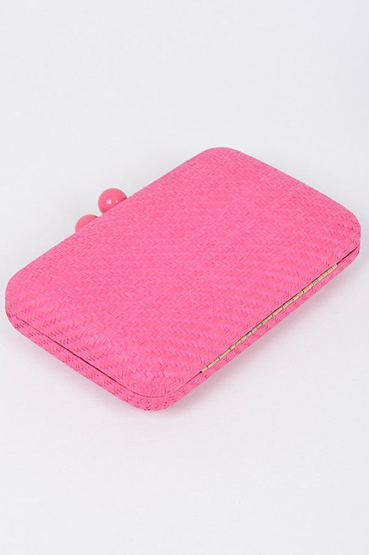 Faux Straw Iconic Box Clutch - Undeniably LUXE