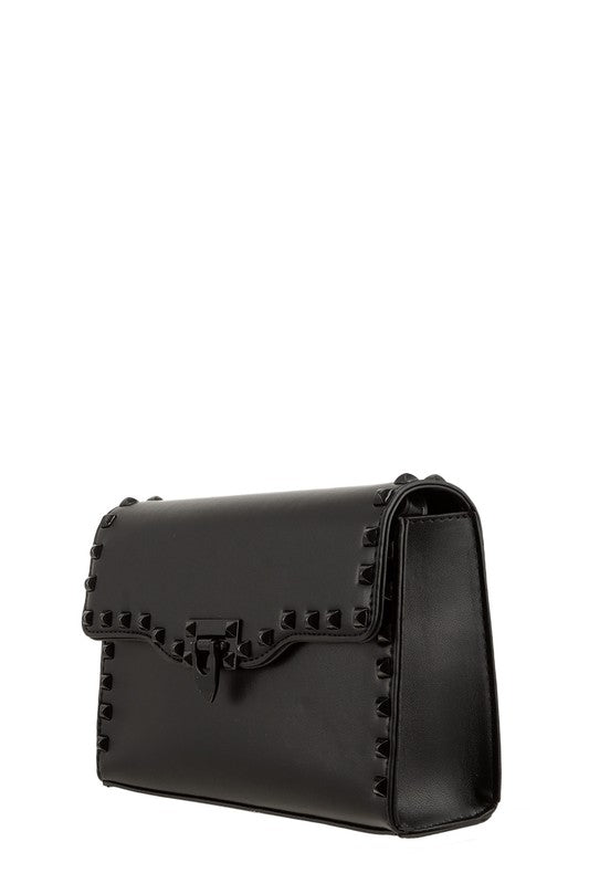 Enamel Stud Accent Crossbody Bag - Undeniably LUXE