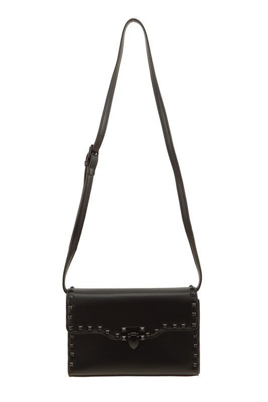 Enamel Stud Accent Crossbody Bag - Undeniably LUXE