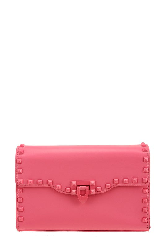 Enamel Stud Accent Crossbody Bag - Undeniably LUXE