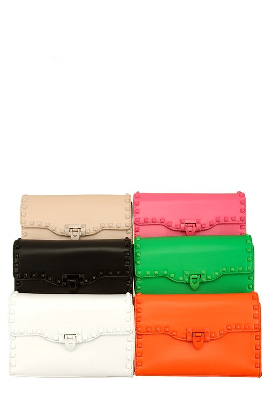 Enamel Stud Accent Crossbody Bag - Undeniably LUXE
