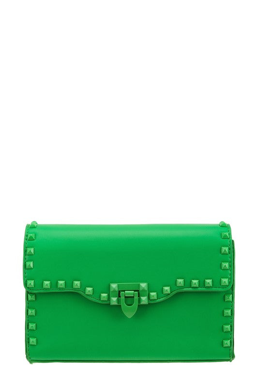 Enamel Stud Accent Crossbody Bag - Undeniably LUXE