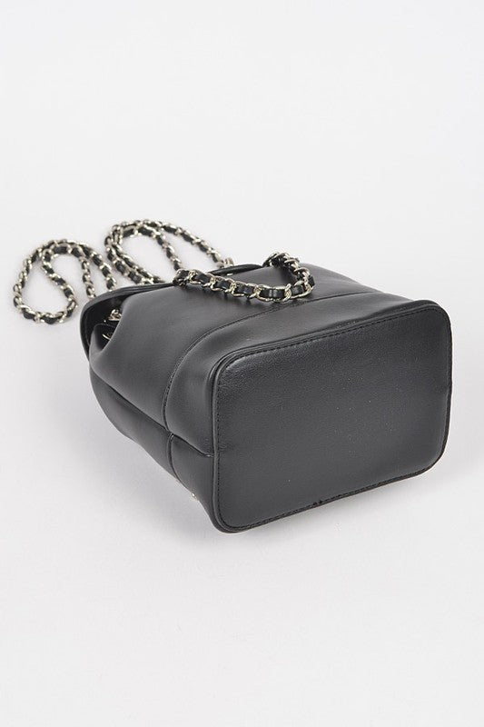 Chic Faux Leather Backpack with Chain Detail - Undeniably LUXE