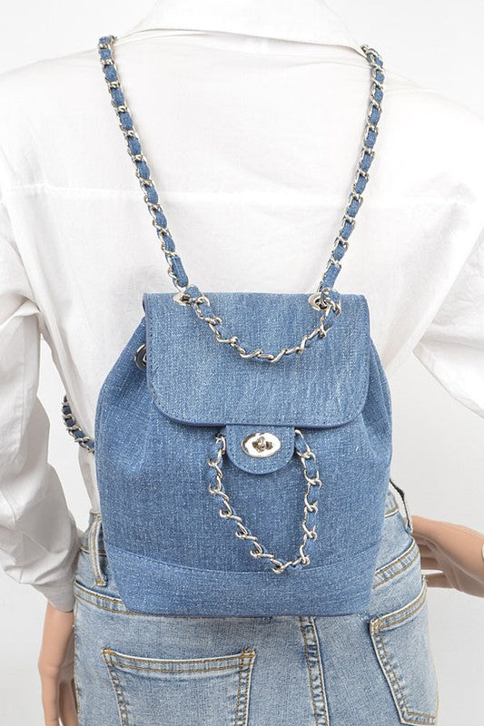 Denim Fashion Backpack - Undeniably LUXE