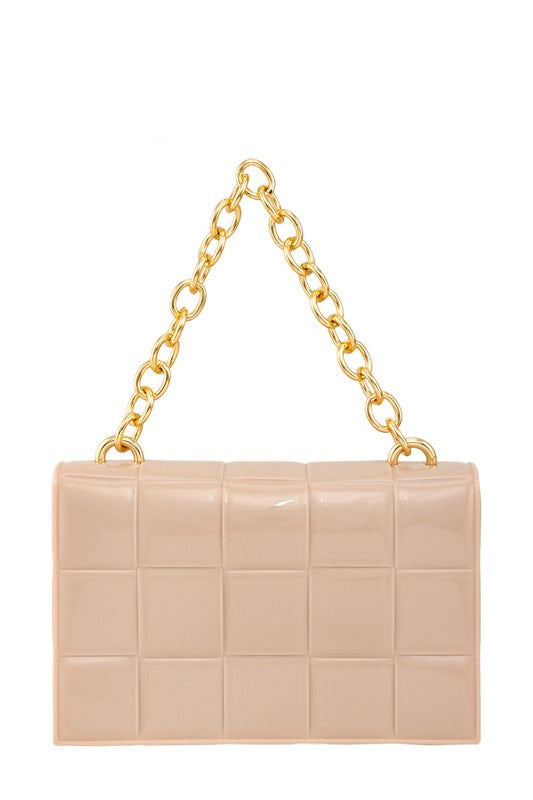 Square Shaped Chain Crossbody Jelly Bag - Undeniably LUXE