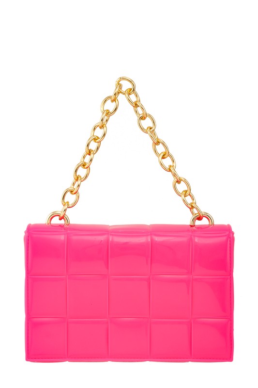 Square Shaped Chain Crossbody Jelly Bag - Undeniably LUXE