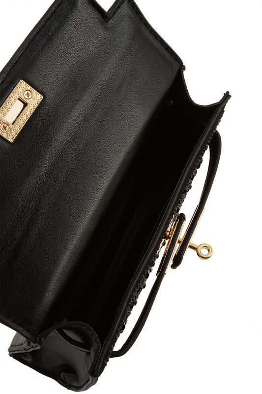 Rhinestone Square Cross Bag - Undeniably LUXE