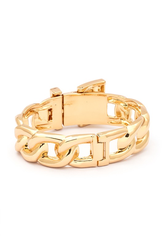 Crystal Buckle Chain Designed Iconic Bangle - Undeniably LUXE