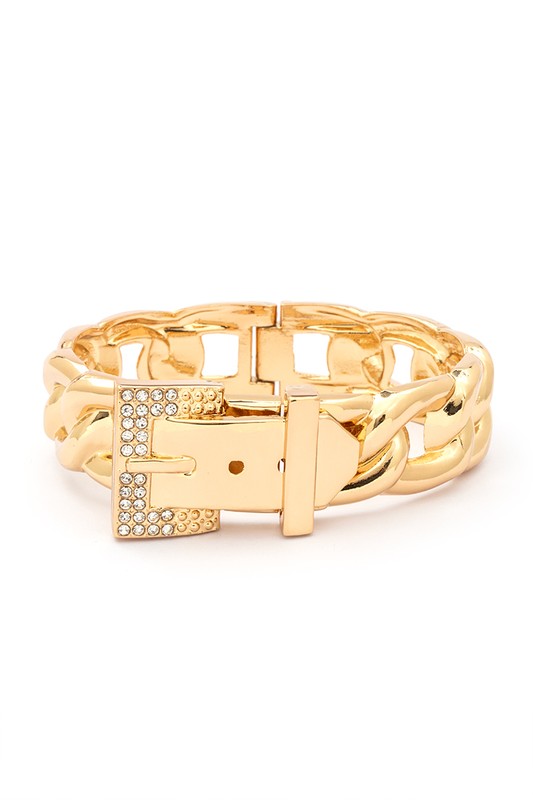 Crystal Buckle Chain Designed Iconic Bangle - Undeniably LUXE