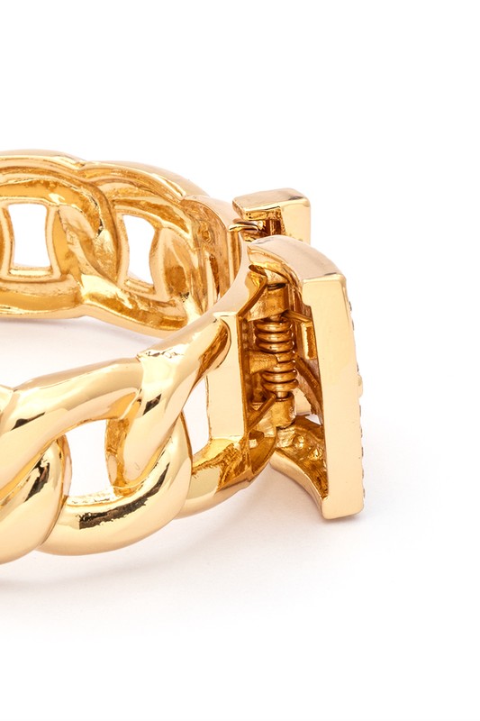 Crystal Buckle Chain Designed Iconic Bangle - Undeniably LUXE