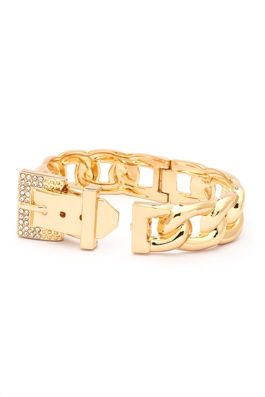 Crystal Buckle Chain Designed Iconic Bangle - Undeniably LUXE