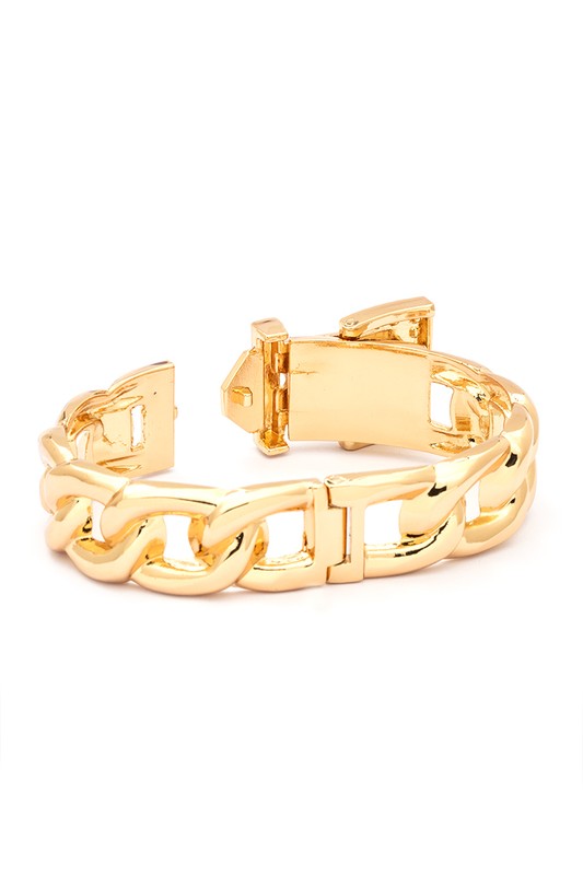 Crystal Buckle Chain Designed Iconic Bangle - Undeniably LUXE
