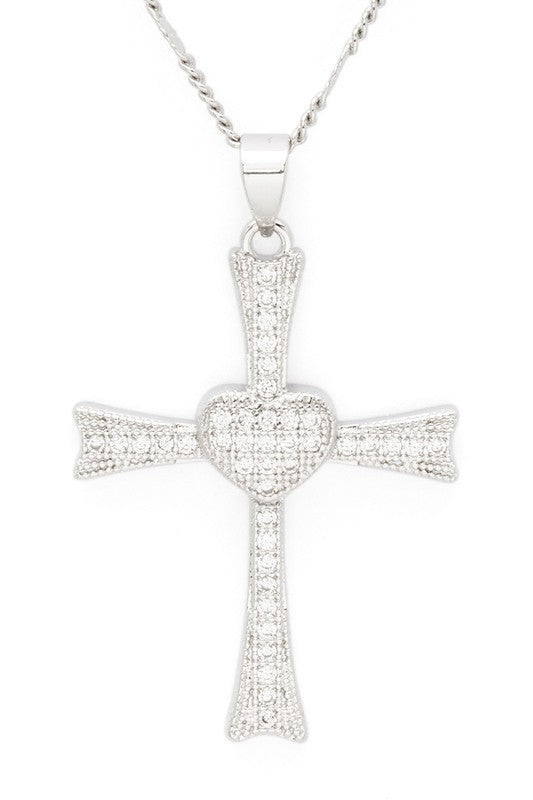 Micro Pave CZ Cross Pendant Necklace - Undeniably LUXE