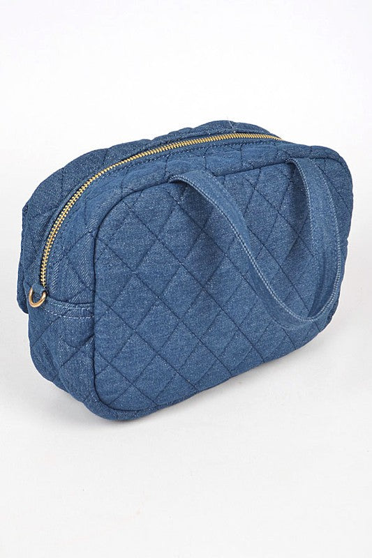 Quilted Denim Weekender Duffle Gym Bag - Undeniably LUXE
