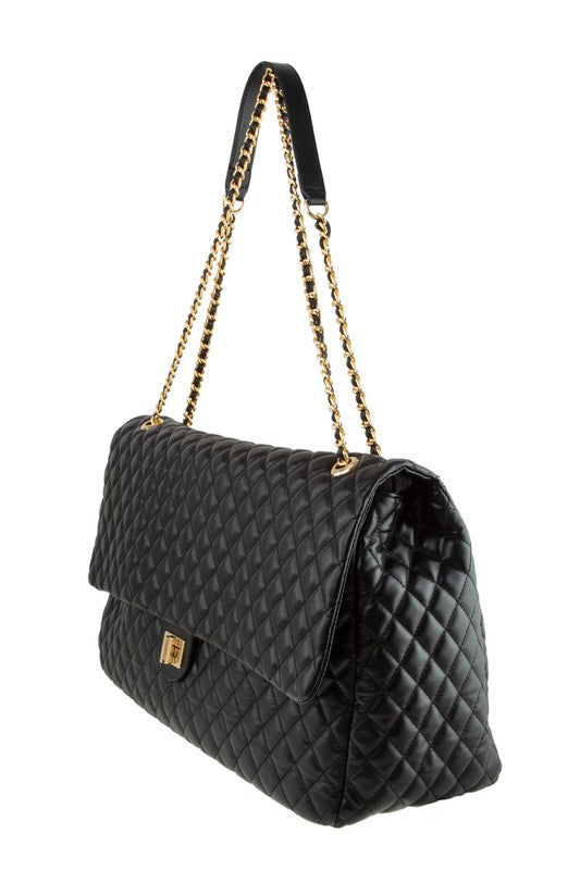 Chic Quilted Oversized Carryall Bag - Undeniably LUXE