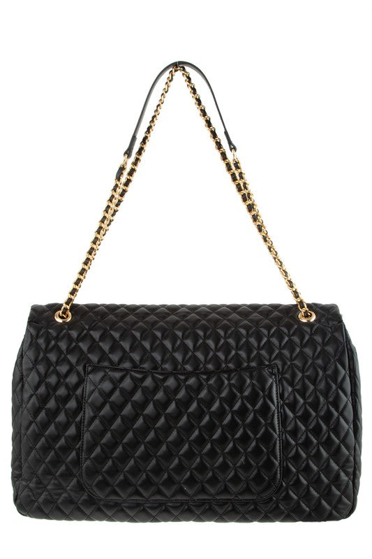 Chic Quilted Oversized Carryall Bag - Undeniably LUXE