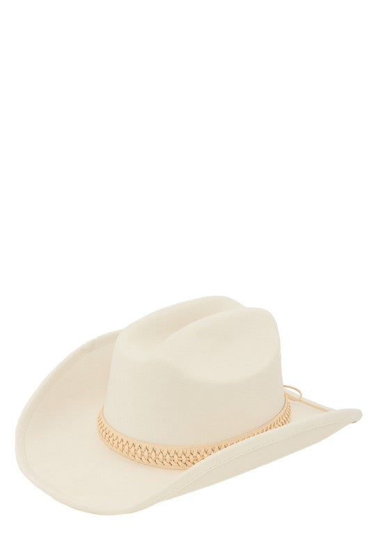 Fedora Hat with Braided Band Accent - Undeniably LUXE