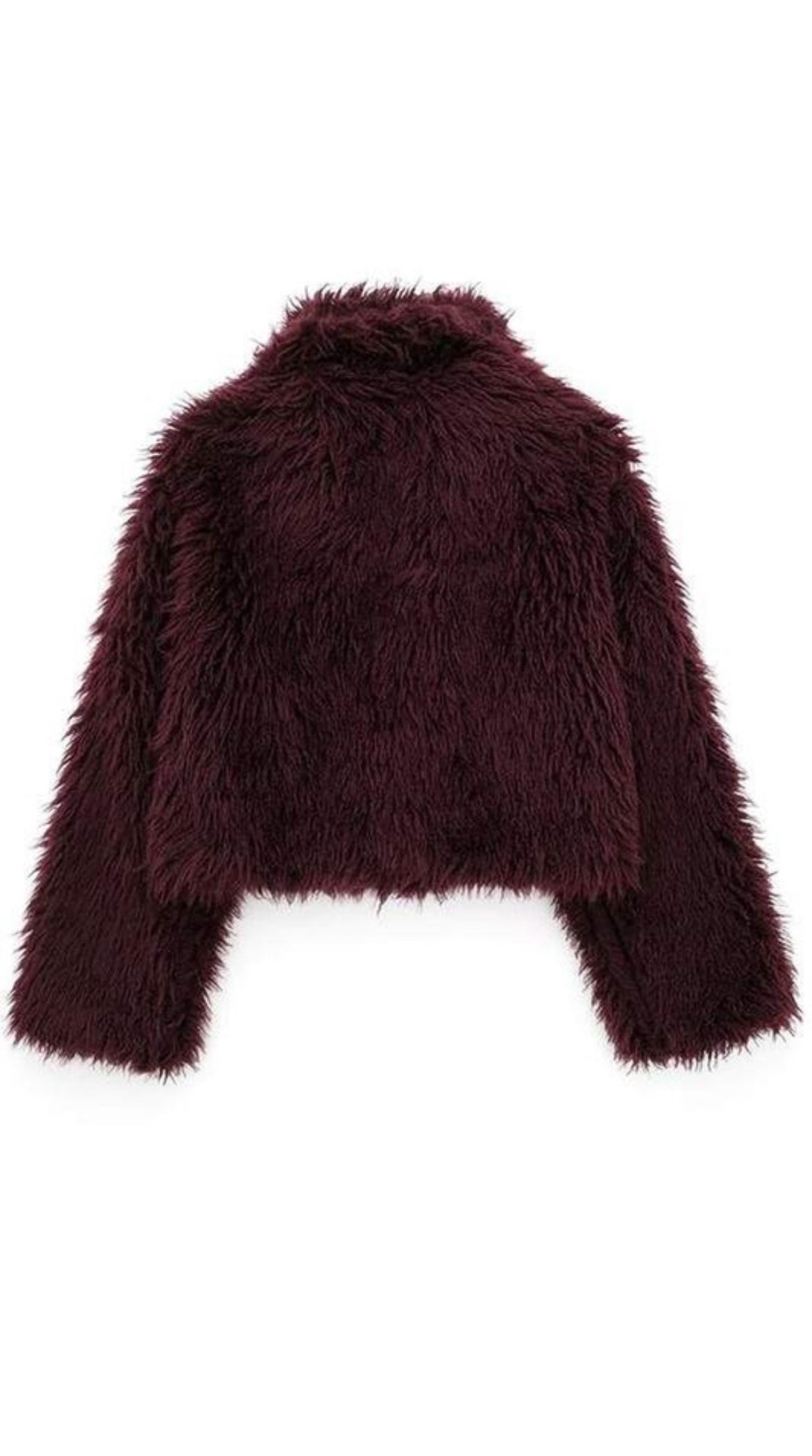 Burgundy Faux Fur Jacket