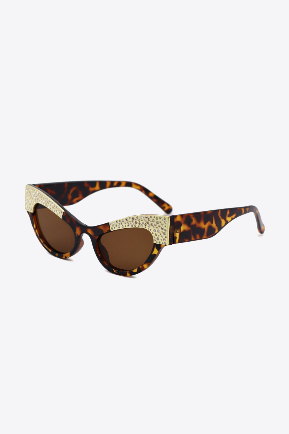 Rhinestone Trim Cat-Eye Sunglasses - Undeniably LUXE