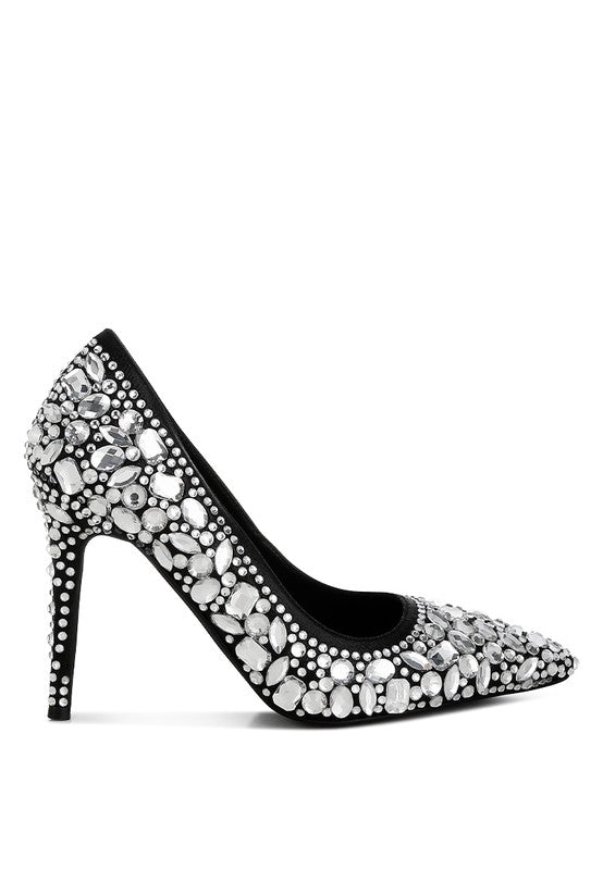 Iced Out Rhinestone Pumps - Undeniably LUXE