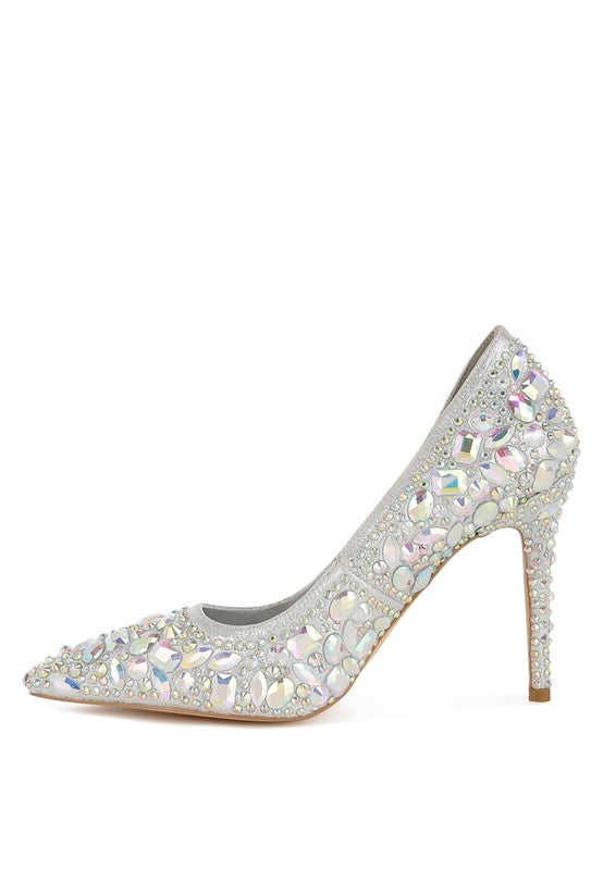 Iced Out Rhinestone Pumps - Undeniably LUXE