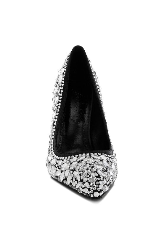 Iced Out Rhinestone Pumps - Undeniably LUXE