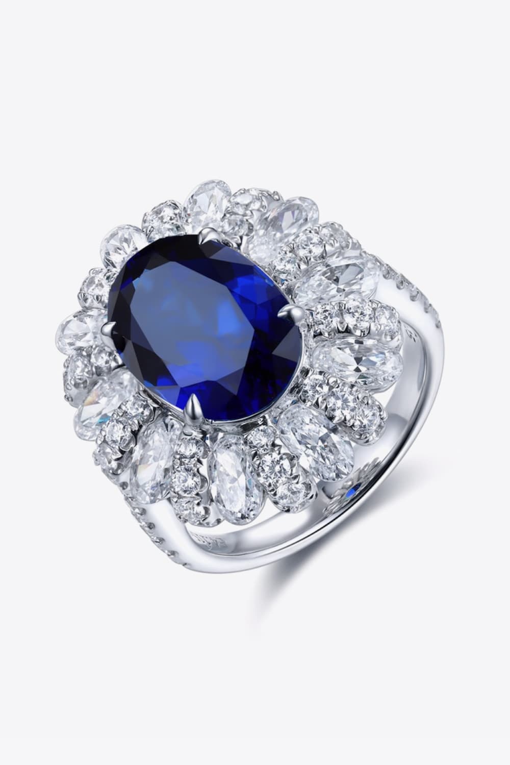 5 Carat Lab-Grown Sapphire Flower Shape Ring - Undeniably LUXE