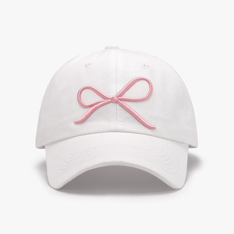 Bow Embroidered Cotton Baseball Cap - Undeniably LUXE