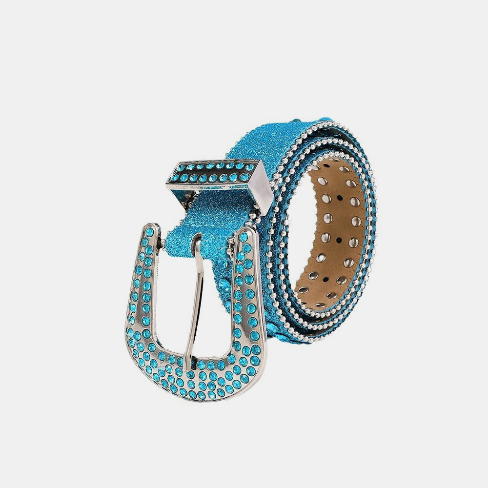 Rhinestone PU Leather Belt - Undeniably LUXE