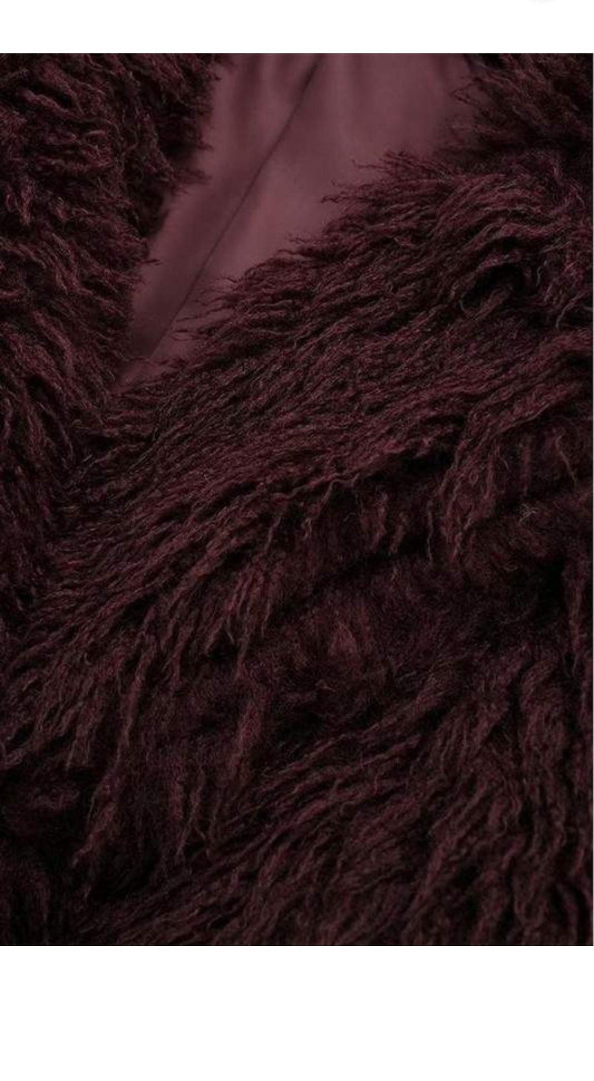 Burgundy Faux Fur Jacket