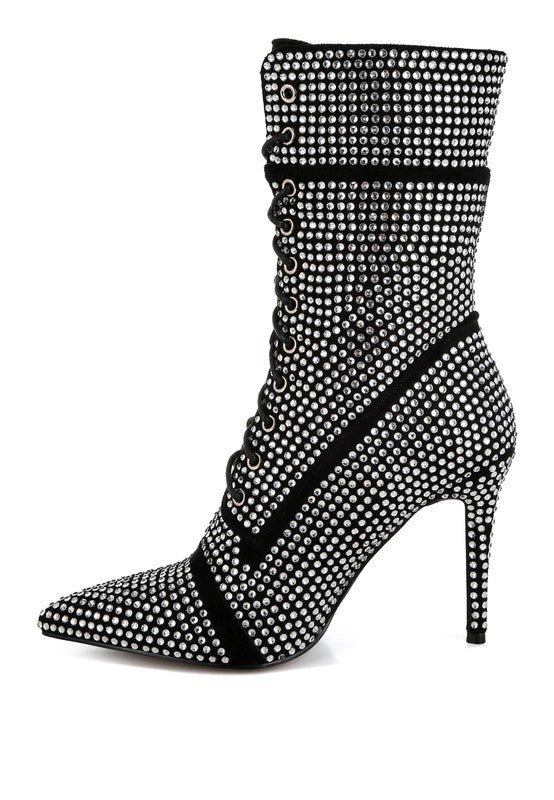 Bella Rhinestone Embellished Boots - Undeniably LUXE